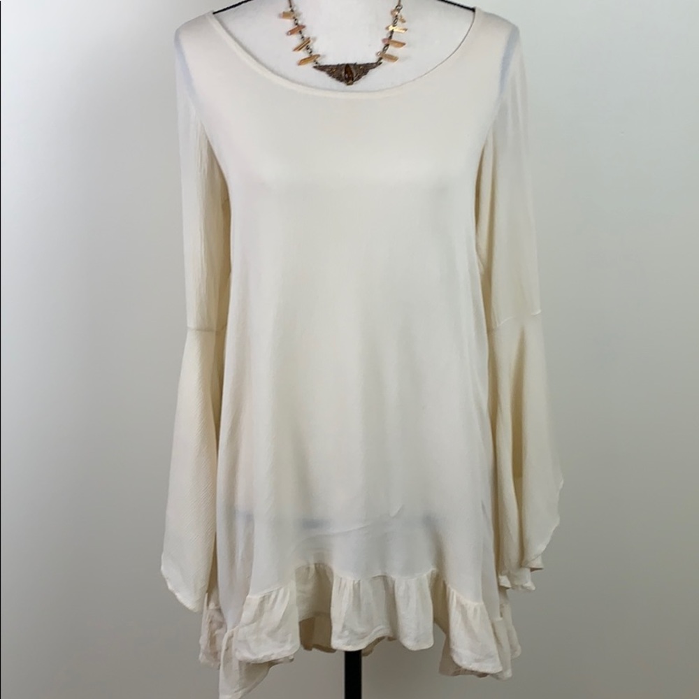 🌸⭐️Catch Me size med cream boho sheer dress tunic